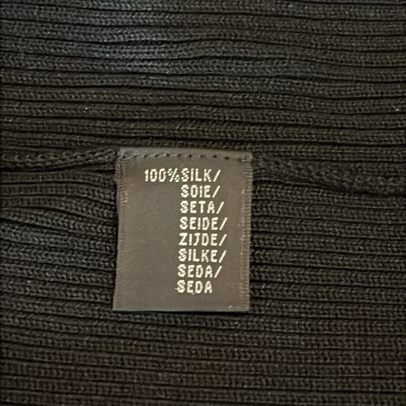 RALPH LAUREN BLACK LABEL Ribbed Silk Black Long Cardigan Duster 100% SILK -Large - Picture 10 of 12